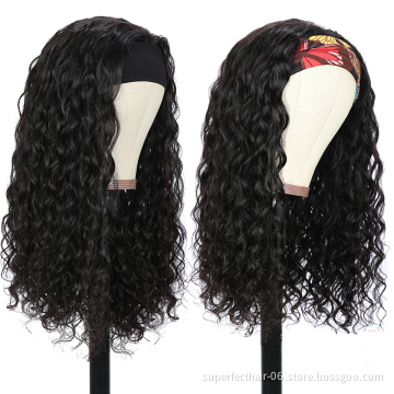 Headband wig human hair water wave headband with wig human hair whole sale headband wigs